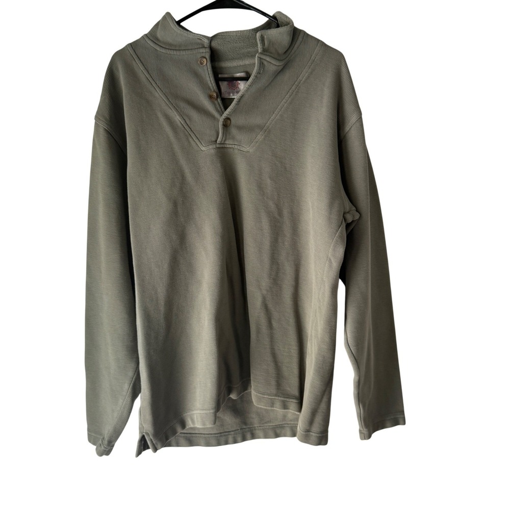 The Territory Ahead Mens L Pullover Long Sleeve Mock Neck Casual Green Sweater